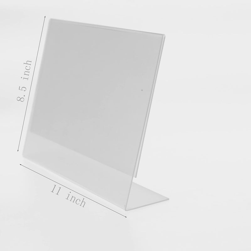 RY DISPLAY 6 Pack Clear Acrylic 8.5 X 11 Inches Acrylic Slant Back Sign Holder ,Picture Frames,Desktop Document Acrylic Holder Table Single Sheet Portrait Ad Frames (Horizontal) - Image 2